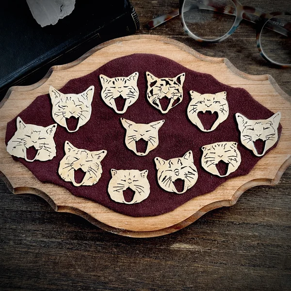 ハンドメイド作品「あくび眼鏡ホルダー　猫図鑑」