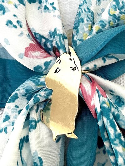 ハンドメイド作品「布で遊ぶ動物たち　〜頬張りハムスターのスカーフリング〜」