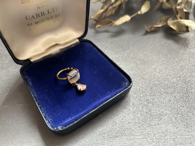 ハンドメイド作品「乙女の涙　〜デンドリティックアゲートとサフィレットのリング〜」