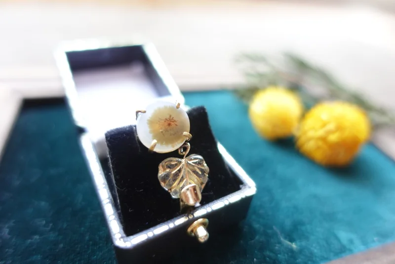 ハンドメイド作品「あの夏の向日葵　〜デンドリティックアゲートリング〜」