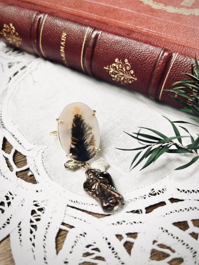 ハンドメイド作品「聖夜の待ち人　〜デンドリティックアゲートリング〜」