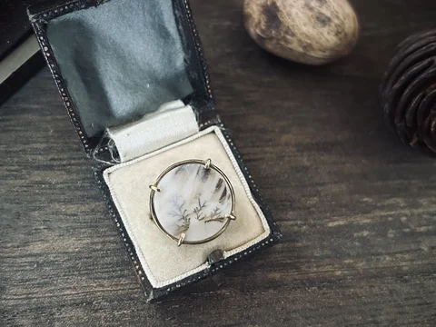 「雪と木漏れ日　〜デンドリティックアゲートリング〜」着用・展示イメージ