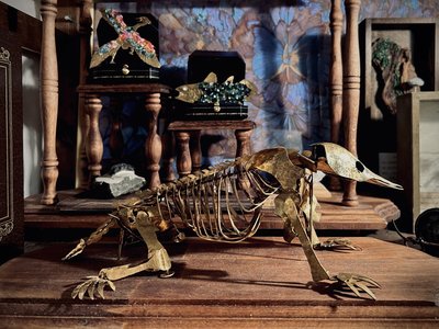 ハンドメイド作品「真鍮骨格パズル　〜ハリモグラ〜」