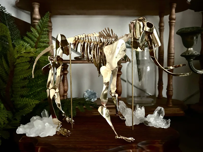 ハンドメイド作品「真鍮骨格パズル　〜マンモス〜」